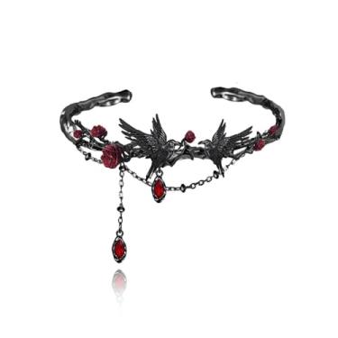 Imagem de MASW Pulseira gótica de corvo preto personalizado pulseira de espinhos e rosas acessórios femininos modernos M3635