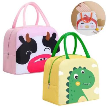 Imagem de Kit 2 Bolsa Térmica Infantil Lancheira Escolar Espaçosa Marmita Com Es