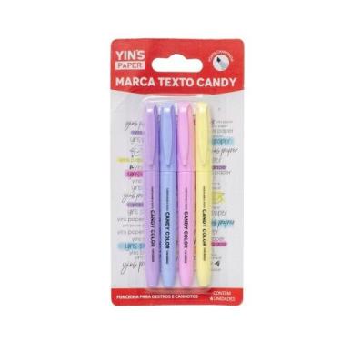 Imagem de Marca Texto Candy Color Tons Pasteis Com 4 Cores - YIN'S