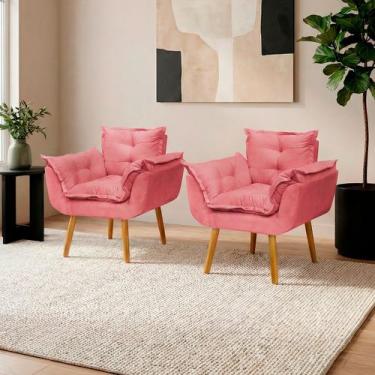 Imagem de Kit 2 Poltronas Decorativa Confortável Para Sala Recepção Manicure Sal