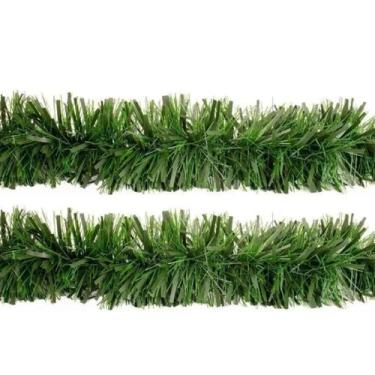 Imagem de Jogo 2 Festão de Natal Verde Fosco Premium Multi-Fitas 5m x 12cm Decor