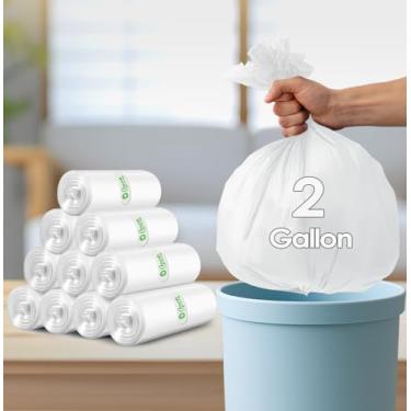 Imagem de Sacos de lixo pequenos, 100 peças, sacos de lixo de 6 litros, forros de cesta de lixo, sem cheiro, forros de lixeira de banheiro, sacos plásticos pequenos para cozinha de escritório em casa