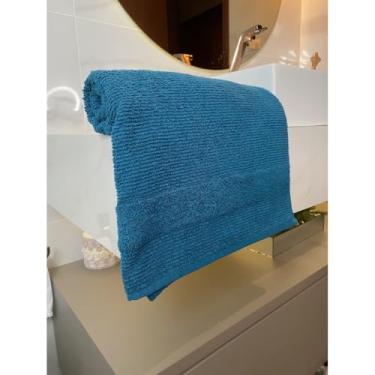 Imagem de Toalha de Banho Banhão Gigante Algodão Premium Super Luxo 530g Grande 72x150cm Alta Absorção (PETRÓLEO)