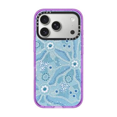 Imagem de CASETiFY Capa Impact para iPhone 17 Pro [fina/compatível com Magsafe/2,5 m. Proteção contra quedas de grau militar 4X] - Nadyung (água) - Arte aborígene - Roxo brilhante
