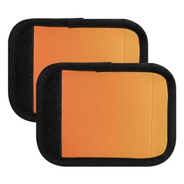 Imagem de Alça de bagagem gradiente laranja envoltórios alça de mala marcadores de bagagem para viagem de aeroporto, mala de viagem, mala, carrinho, pacote com 4