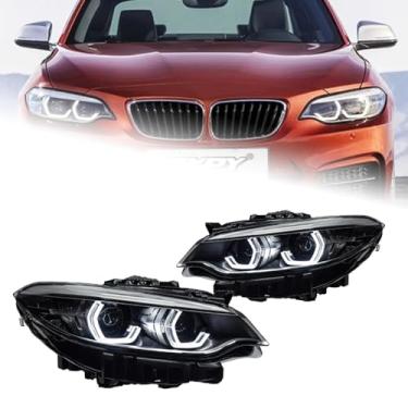Imagem de TYPY Luzes de carro para BMW F22 2014-2019 LED farol projetor animação DRL cabeça lâmpada M2 sinal de animação acessórios automotivos (para halogênio de carro original)