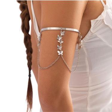 Imagem de Bracelete Pingentes de Borboleta Feminino Festa Correntes - anjo da ma