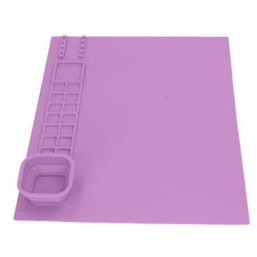 Imagem de GLOGLOW Decoração Diária para Crianças, 19,3 X 15,4 pol., Fácil de Limpar Com Copo, Tapete de Arte Durável para Pintura e Artesanato Tapete de Pintura de Silicone Nan (Roxo)