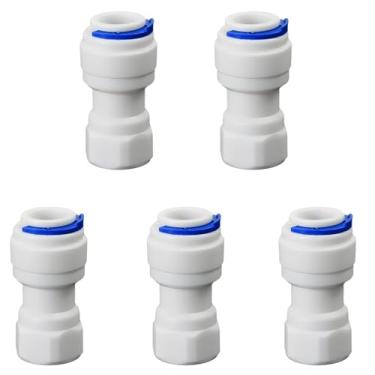 Imagem de Rosca fêmea de 1/10.2 cm para tubo de 3/20.3 cm adaptador de conexão rápida, encaixe de tubo de plástico push-fit para sistemas de filtro de água de osmose reversa RO, dispensadores de bebidas