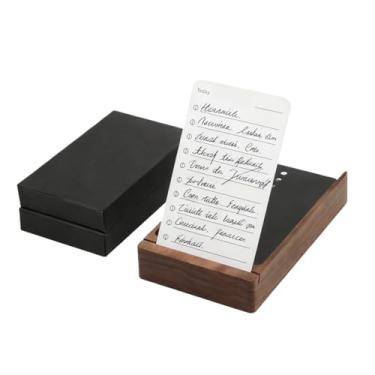 Imagem de Liebemode Agenda diária sem data com suporte de nogueira e 100 cartões de lista de verificação, perfeito para tarefas diárias e definição de objetivos, maior produtividade