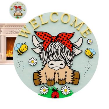 Imagem de Placas em com Motivo de,Letreiro De Boas-Vindas Com Tema De Rústica - Decoração para Boas-vindas - Para Janela Parede Casa Interior em Ação de Graças Natal Páscoa e Épocas