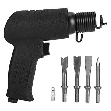 Imagem de Conjunto de ferramentas de martelo pneumático de cinzel de ar Poderoso design ergonômico de 4200 bpm para construção, demolição, liga de aço KP762 com 4 cabeças de cinzel (Estilo Japonês)