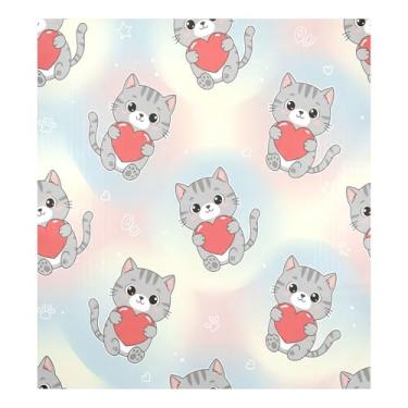 Imagem de Blueangle Dia dos Namorados Gatinhos corações capa ímã máquina de lavar louça, decoração frontal da capa da máquina de lavar louça, adesivos de eletrodomésticos, adesivos de eletrodomésticos, 58 cm C