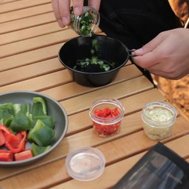 Imagem de Ainoli 5 unidades conjunto de garrafa de tempero de viagem kit de suporte de acampamento com saco de armazenamento caixa de tempero portátil para ambientes externos