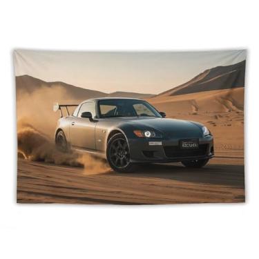 Imagem de HouLaiZhe JDM Tapeçaria de carro Jdm Drift Car S2000 Deserto pendurado na parede quarto decoração de casa tapeçarias estética piquenique decoração de parede arte de parede para dormitório sala de