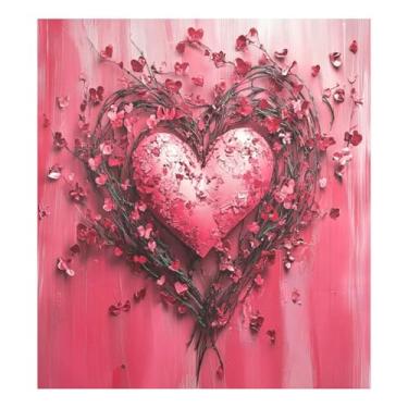 Imagem de Blueangle Coração Dia dos Namorados, capa magnética para lava-louças, decoração de capa frontal para lava-louças, adesivos de eletrodomésticos, adesivos de eletrodomésticos, 58 cm C x 66 cm, adesivo