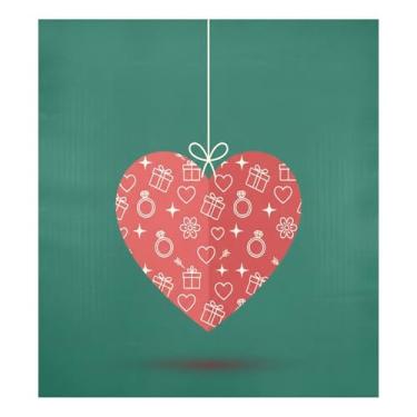 Imagem de Blueangle Capa magnética para lava-louças coração concêntrico dia dos namorados, decoração da capa da máquina de lavar louça, adesivos de eletrodomésticos, adesivos de eletrodomésticos, 58 cm C x 66