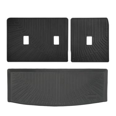 Imagem de WGGDRAQQ Forro de porta-malas de carga para Ford Expedition Navigator 2018-2024 7/8 assentos tapetes de chão traseiro com tapete de encosto, bandeja de bota 3D TPE para todos os climas, preto