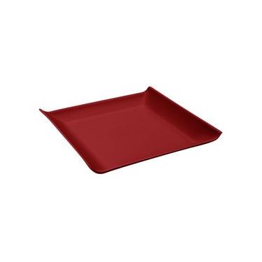 Imagem de Prato quadrado Casual Grande Cozy 20,6 x 20,6 x 2,6 cm Vermelho