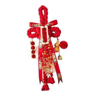 Imagem de KiBcsLic Pingente de nó chinês vermelho, ornamento suspenso, decoração oriental Feng Shui para o Ano Lunar, ideal para lojas, salas de estar e quartos, Style C