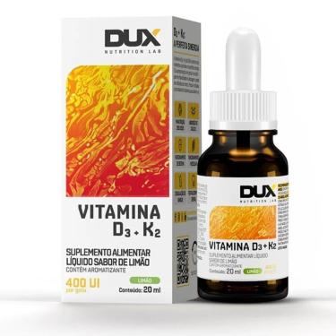 Imagem de Vitamina D3 K2 Colecalciferol Menaquinona 20Ml Limão - Dux-Unissex