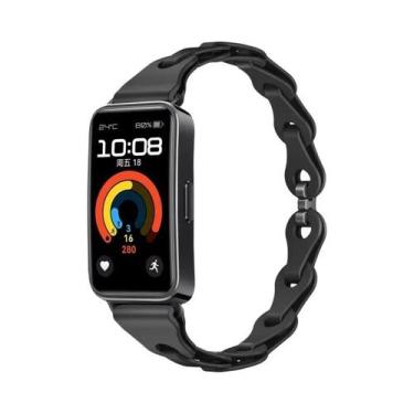 Imagem de Pulseira De Silicone Colorida Para Huawei Band 10 9 8, Correia De Borr