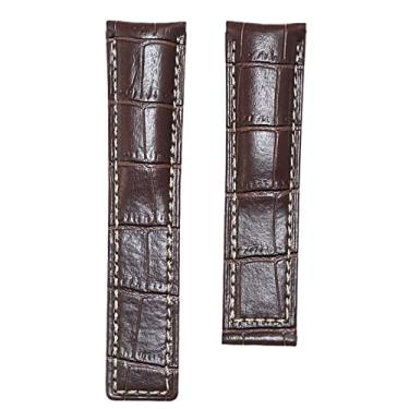 Imagem de FFHDJL Pulseira de relógio clássica de couro bovino de 20/22/24 mm para TAG HEUER CARRERA Aquaracer MONACO, pulseira de relógio macia, 24mm, Acetato, Sem Pedra Preciosa