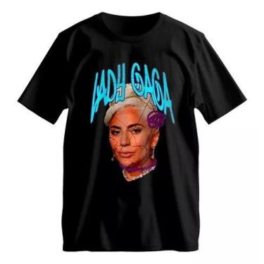 Imagem de Camiseta Blusa Cantora Lady Gaga Pop Estampa Estilo Halftone - Dinka, 
