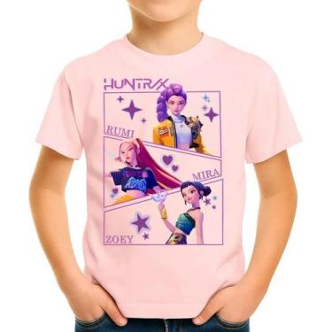 Imagem de Camiseta Camisa de Algodão Juvenil Infantil Menina Menino Huntrix Guer
