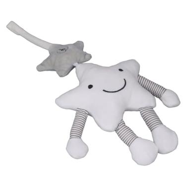 Imagem de aqxreight Berço Móvel para bebê Com Carrilhão de , Pelúcia Macia, Desenho Animado Branco, Formato de Estrela de Cinco Pontas, Brinquedo Pendurado para Berço de Carro, Carrinho de Berço e Pele de Desenho Animado, Pelúcia Móvel para bebê é Berço