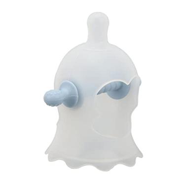 Imagem de aqxreight Mordedor de Mão de Pulso Silicone Moer Dentes Seguro Aliviar o Desconforto da Gengiva Mordedor de bebê Com 3 Chupetas Realistas Rosa Transparente Não há Clipes é o Usado Em Confortável que (Azul Transparente)