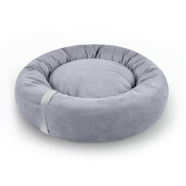 Imagem de Cama Pet Redonda 50cm Soft Fleece – Cama para Cachorro e Gato Pequeno | Ninho Macio e Impermeável(Cinza Touch)