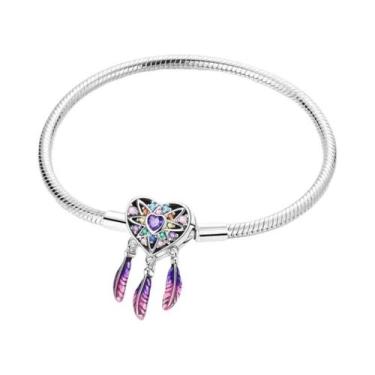 Imagem de Pulseira De Prata Esterlina 925 Com Floco De Neve E Apanhador De Sonho