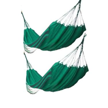 Imagem de Kit 2 Rede De Descanso Casal Resistente Grande 2,50 m x 1,50 m (2 VERDE)