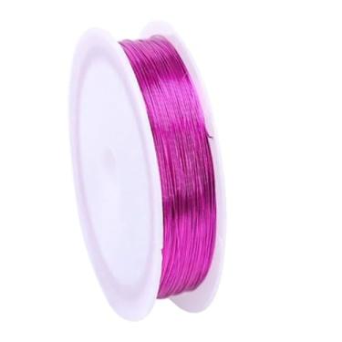 Imagem de Fio de alumínio de 0,4 mm, rolo de 50 m (164 pés) cores sortidas para fazer joias, escultura DIY, artesanato modelo, miçangas e projetos de arte (tamanho: 3 rolos, cor: rosa)