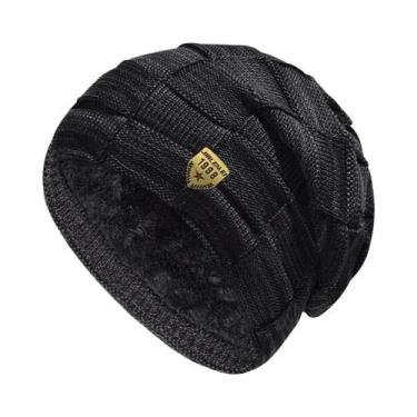 Imagem de Gorro De Inverno Unissex Tricotado Com Cachecol E Máscara, Boné De Mar