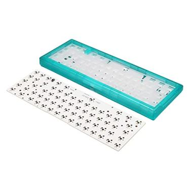 Imagem de Teclado Mecânico, Teclados De Computador Com Fio De 67 Teclas, Interruptor De Suporte Hot Swap E Interruptor 5Pin 3Pin, Kit DIY De Teclado De Jogo Personalizado Com Retroiluminação RGB(Verde)