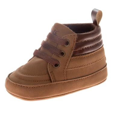 Imagem de Josmo Tênis unissex para bebês meninos e meninas – Sapatos infantis sem cadarço para primeira caminhada, tênis casual infantil (tamanho 2-4 infantil), Bronze/Marrom, 17