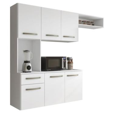 Imagem de Cozinha Compacta Suspensa 165cm Balcão Armário Aéreo Multiuso - Lezza,