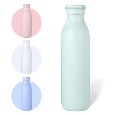 Imagem de AMFUN Garrafa de água isolada a vácuo, garrafa de água esportiva de aço inoxidável de 500 ml, livre de BPA, à prova de vazamento para bebidas quentes e frias, leite de café, casa, trabalho, academia e