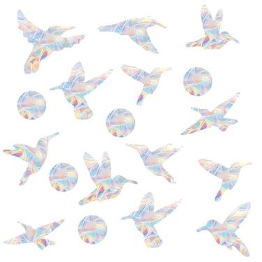 Imagem de 54 peças adesivas decorativas de janela para pássaros, adesivos anticolisão para impedir ataques de pássaros, design de beija-flor para portas de vidro e janelas