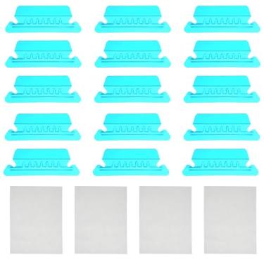 Imagem de Lind Kitchen 50 peças de abas de pasta de arquivo penduradas de PVC azul de 5 cm com inserção de papel, ferramenta de indexação de pasta interior de produto de escritório