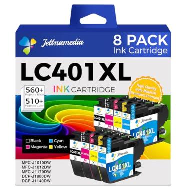 Imagem de Pacote com 8 cartuchos de tinta LC401XL para impressora Brother