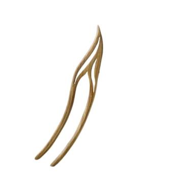 Imagem de Garfos de cabelo de madeira em forma de U, grampos de cabelo feitos à mão, acessórios criativos de estilo chinês para mulheres e meninas (cor de madeira)