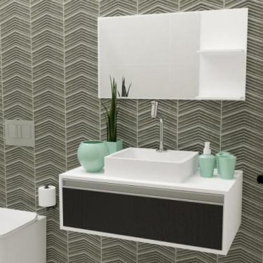 Imagem de Gabinete Para Banheiro Real 80 Fresno C/cuba + Espelho S/c - GABINETTO