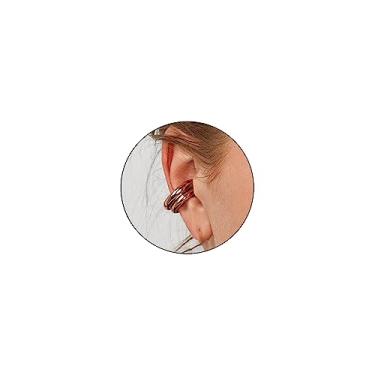 Imagem de Brincos de orelha femininos sem piercing de ouro grosso, cartilagem de hélice, brinco de prendedor ajustável, joias presentes para mulheres, Zinco, Sem pedra preciosa