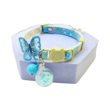 Imagem de Coleira De Gato Floral Com Borboleta Que Brilha No Escuro Para Gatos D