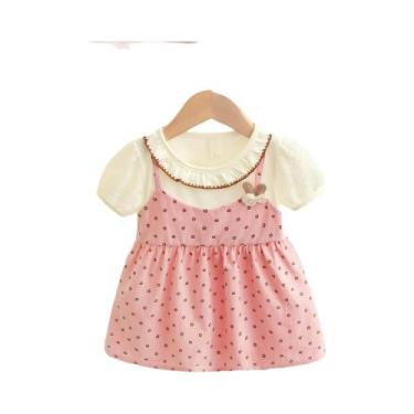 Imagem de Vestido De Verão Para Menina Com Renda E Estampa De Poá Em Algodão, Ma