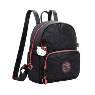 Imagem de Mochila Feminina Hello Kitty detalhes Laços e Chaveiro Exclusivo-Feminino