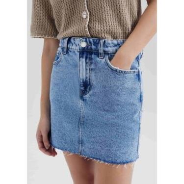 Imagem de Saia Jeans Cintura Média Barra A Fio Hering-Feminino